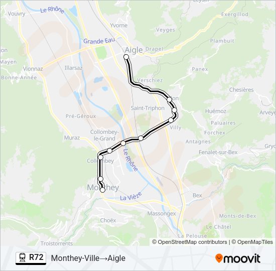 R72 Train Line Map