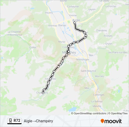 R72 Train Line Map