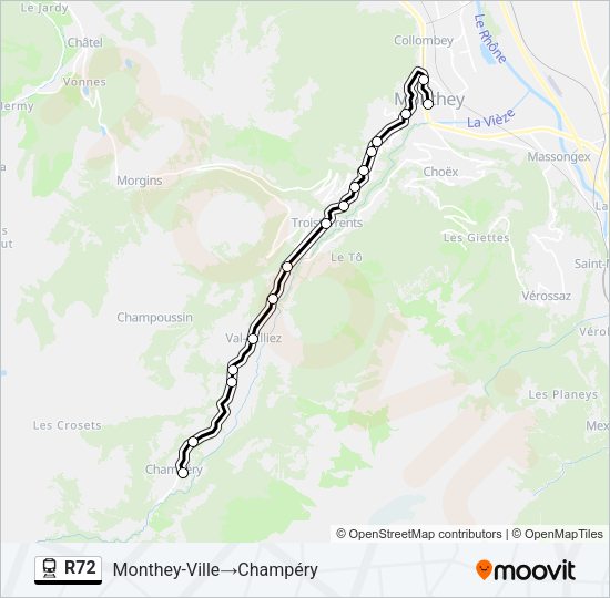 R72 Train Line Map