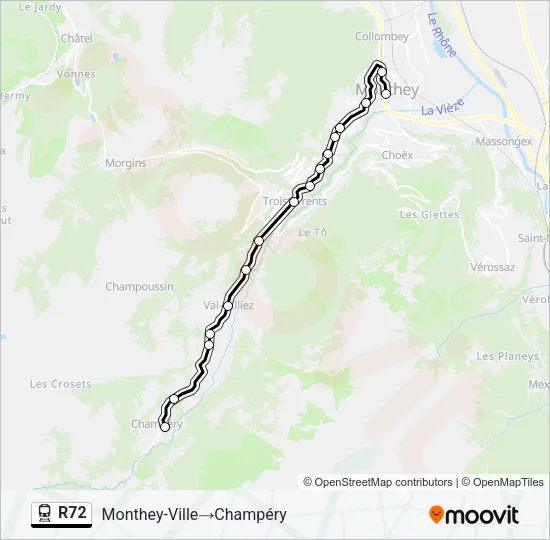 R72 Train Line Map