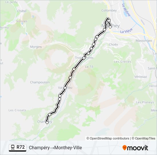 R72 Train Line Map