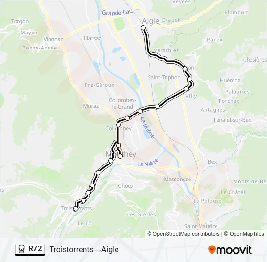 R72 Train Line Map