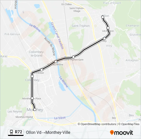 R72 Train Line Map