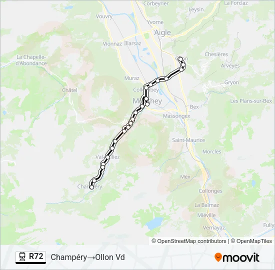 R72 Train Line Map