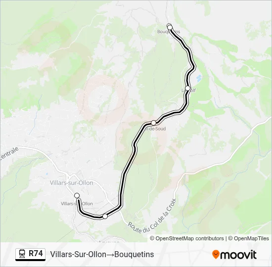 R74 Route: Schedules, Stops & Maps - Villars-Sur-Ollon‎→Bouquetins ...