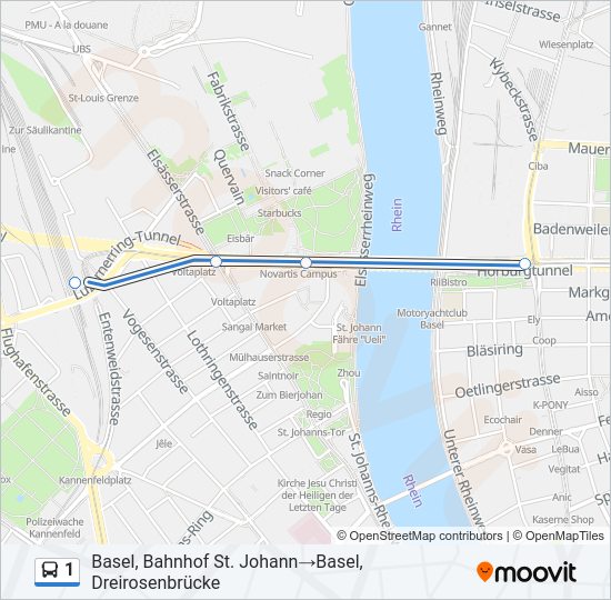 1 Bus Line Map