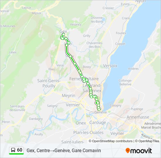 Plan de la ligne 60 de bus