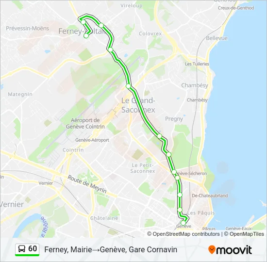 Plan de la ligne 60 de bus