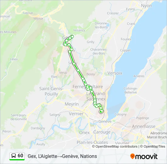 Plan de la ligne 60 de bus