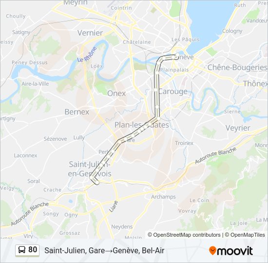 80 Bus Line Map