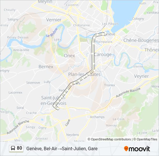 80 Bus Line Map