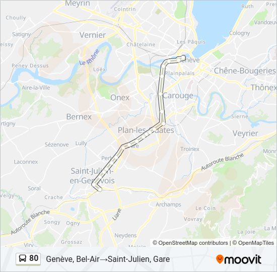 80 Bus Line Map