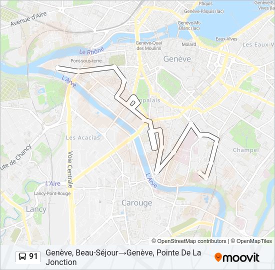 91 Bus Line Map