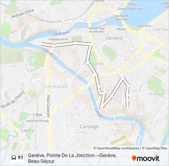 91 Bus Line Map