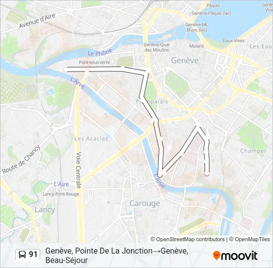 91 Bus Line Map