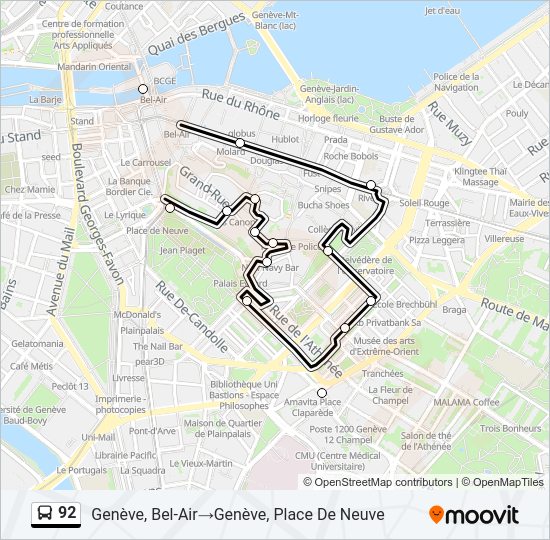 92 Bus Line Map