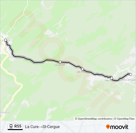 R55 Train Line Map