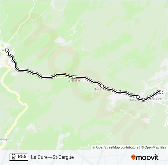 R55 Train Line Map