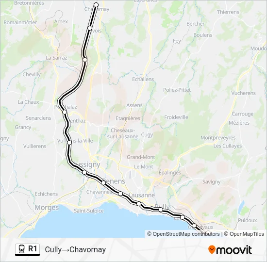 R1 Train Line Map