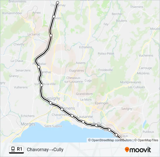 R1 Train Line Map