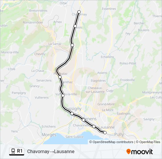 R1 Train Line Map