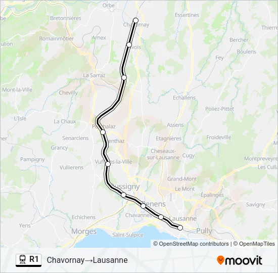 R1 Train Line Map