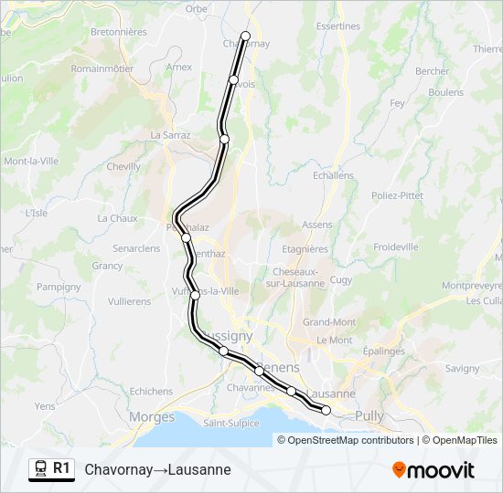 R1 Train Line Map