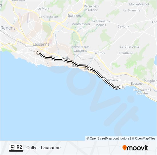 R2 Train Line Map