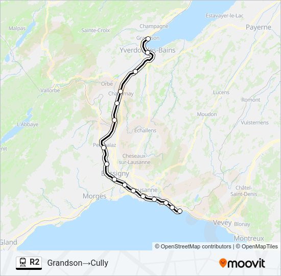 R2 Train Line Map