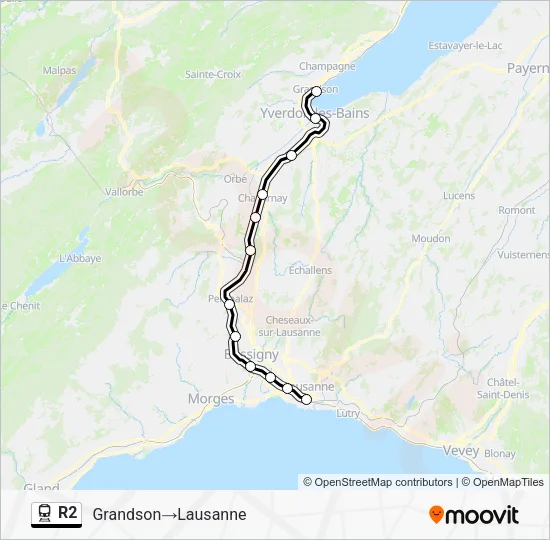 R2 Train Line Map