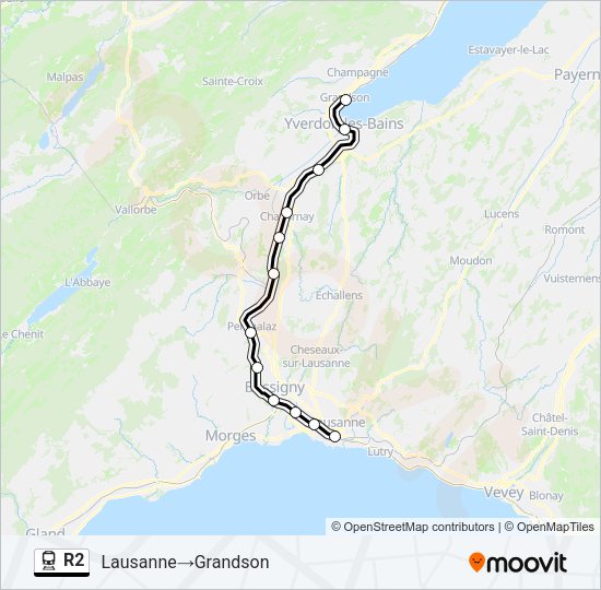 R2 Train Line Map