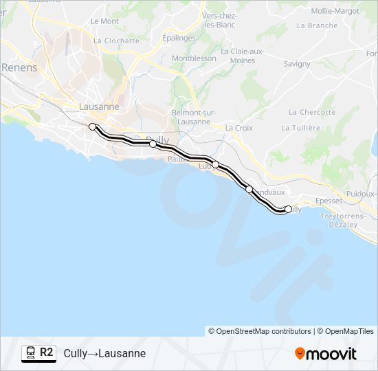 R2 Train Line Map