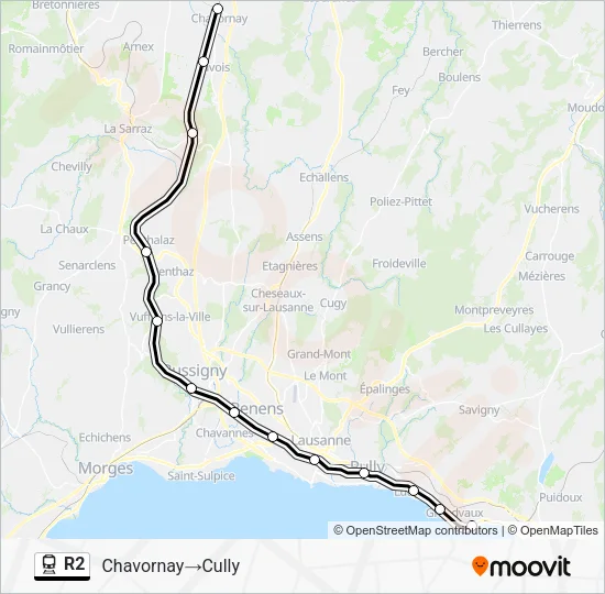 R2 Train Line Map