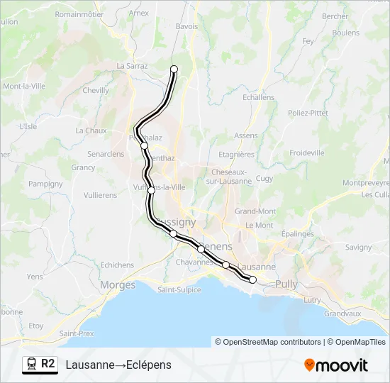 R2 Train Line Map