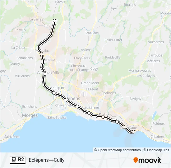 R2 Train Line Map