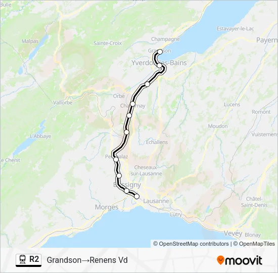 R2 Train Line Map