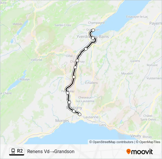 R2 Train Line Map