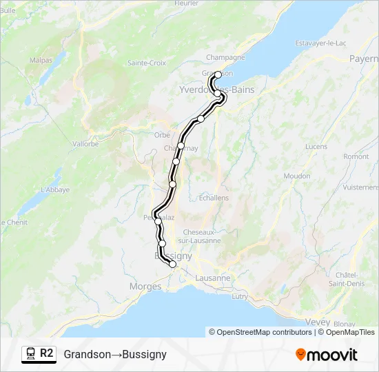 R2 Train Line Map