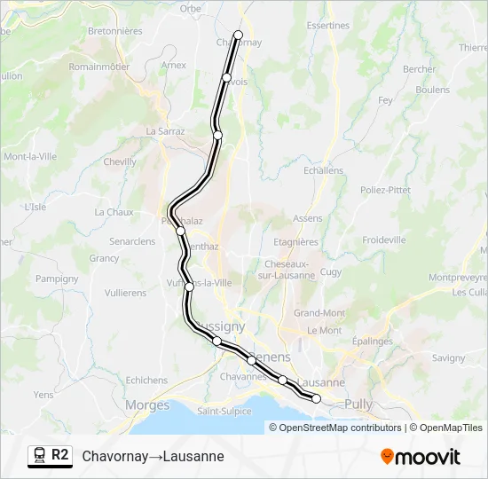 R2 Train Line Map