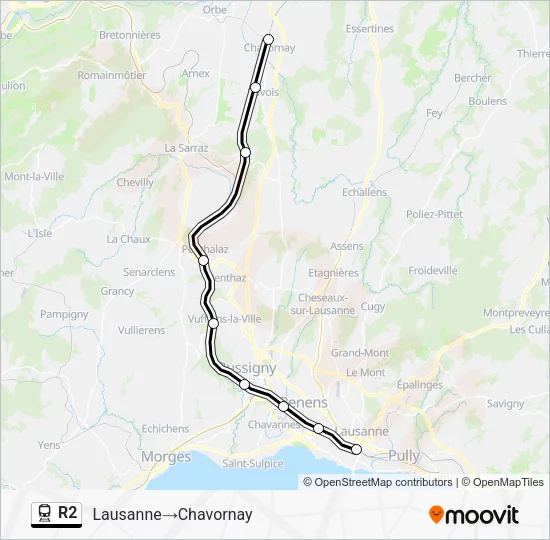 R2 Train Line Map