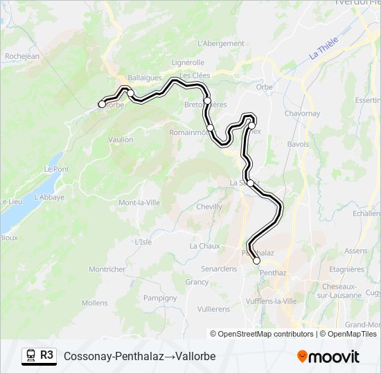 R3 train Line Map