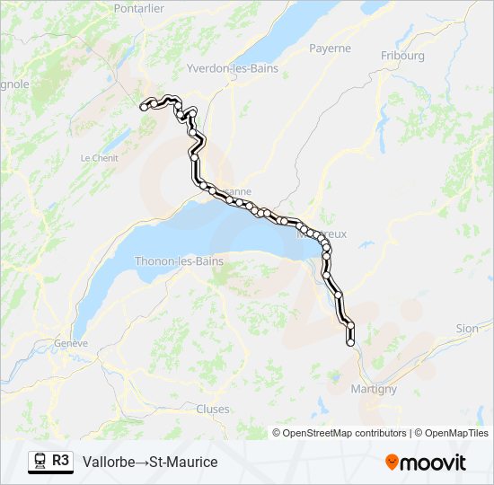 R3 train Line Map