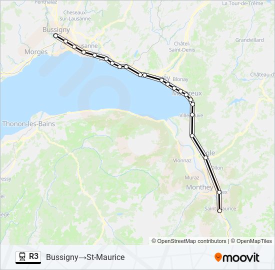 R3 train Line Map