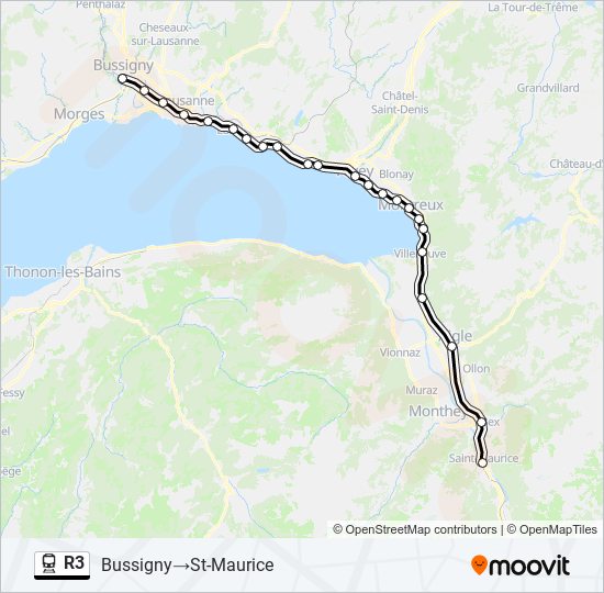 R3 train Line Map