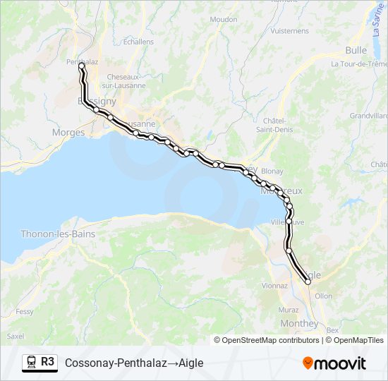 R3 train Line Map