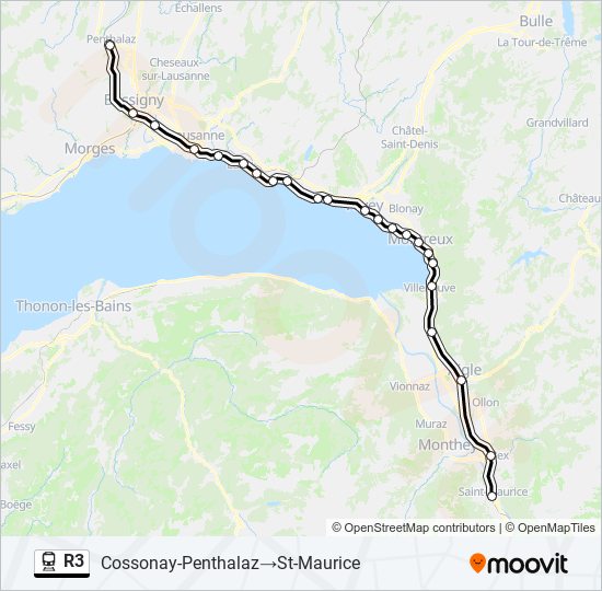 R3 train Line Map