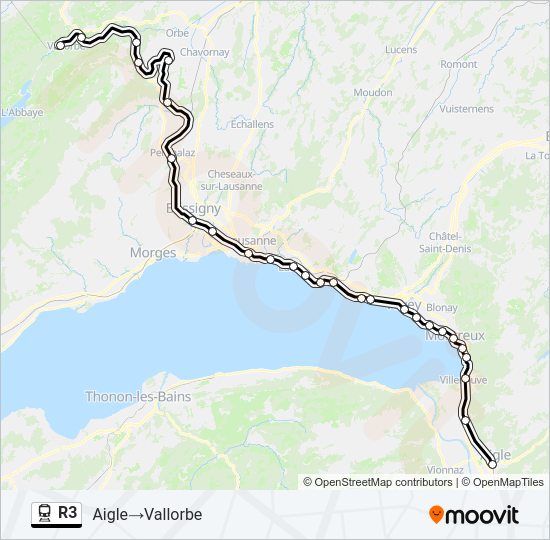 R3 train Line Map