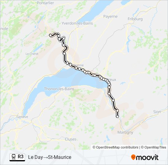 R3 train Line Map