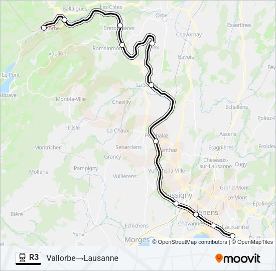 R3 Train Line Map