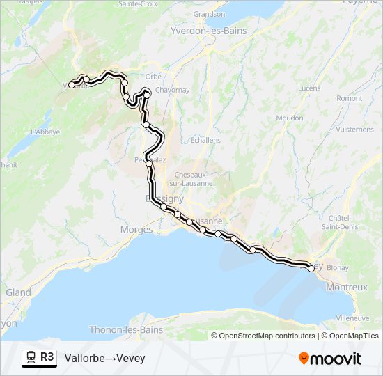 R3 Train Line Map